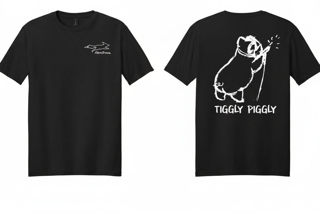 Fox & Stahl Tiggly Piggly - Black with White Print
