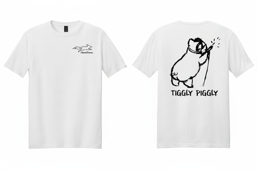 Fox & Stahl Tiggly Piggly - White with Black Print