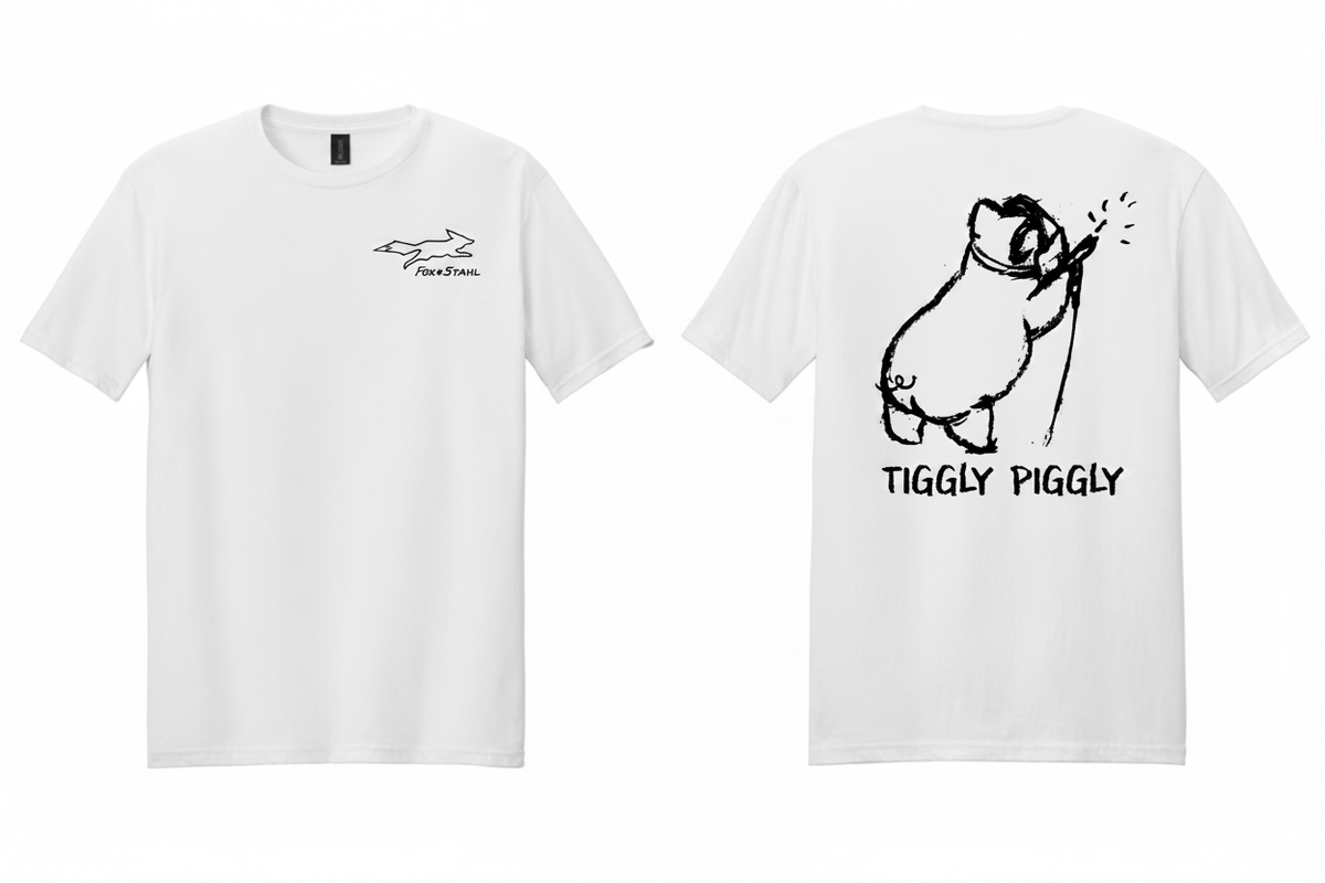 Fox & Stahl Tiggly Piggly - White with Black Print