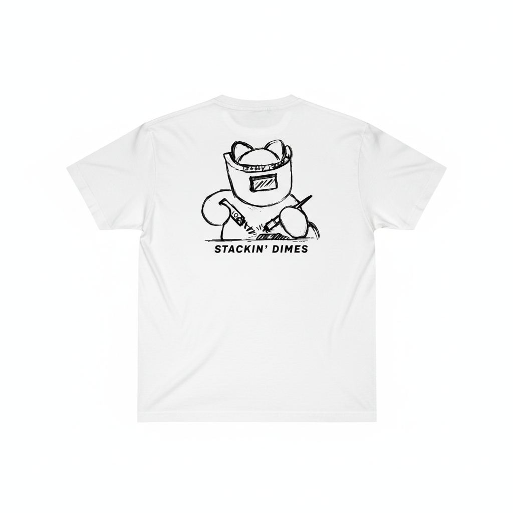 Stackin' Dimes on White Tee